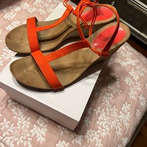 Summer sandals in orange